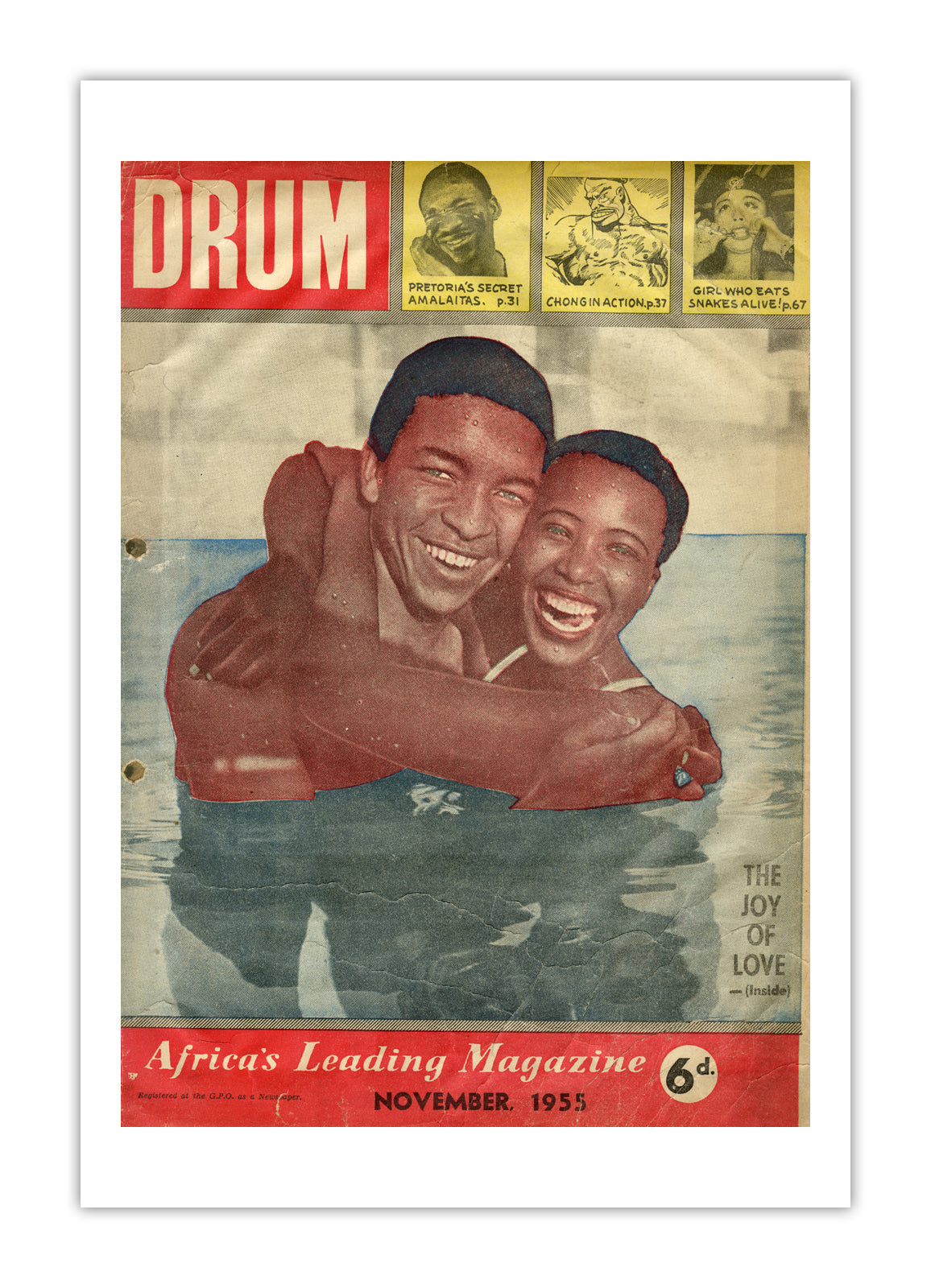 South Africa Drum Magazine cover, November 1955 – archival poster print