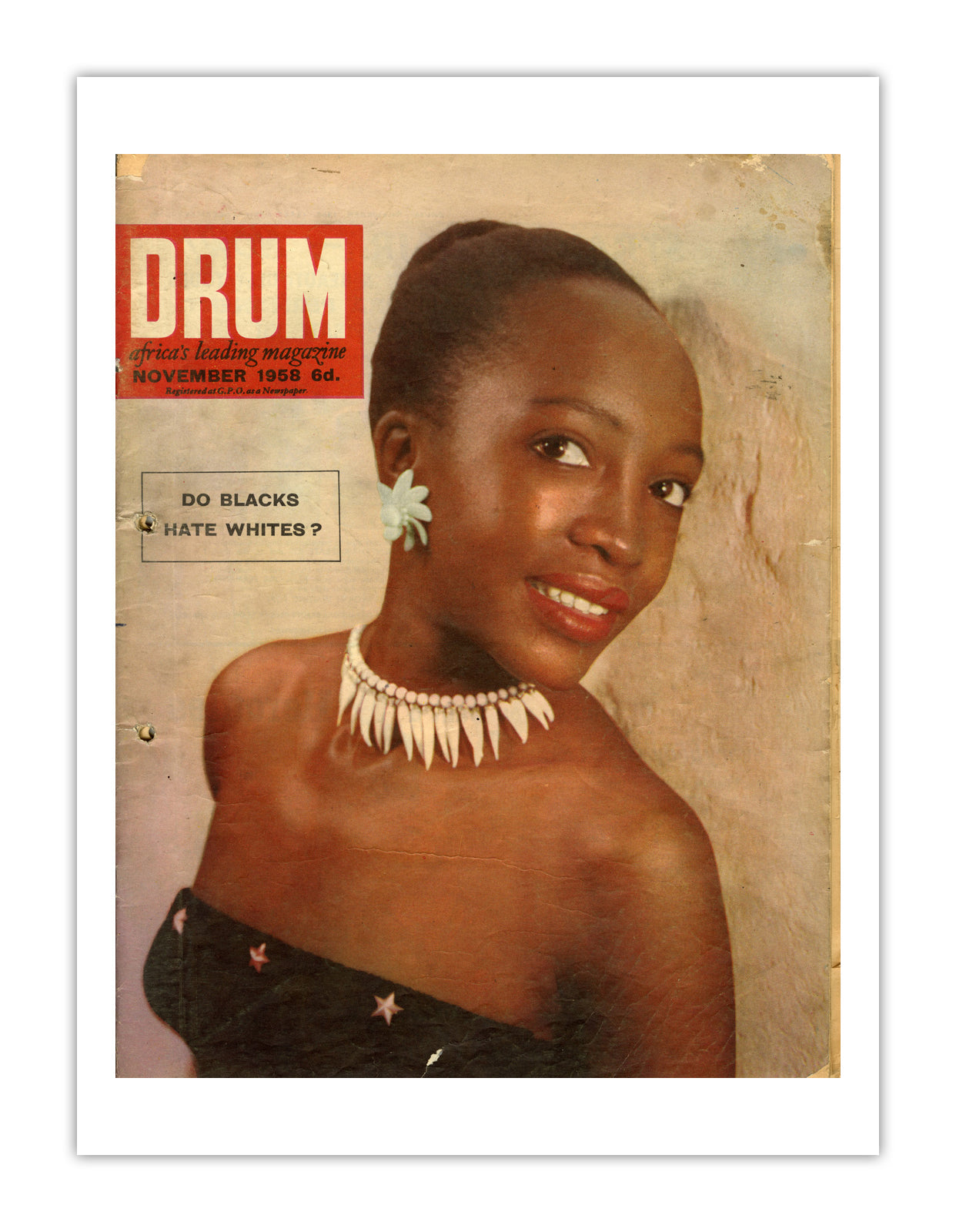 South Africa Drum Magazine cover, November 1958 – archival poster print