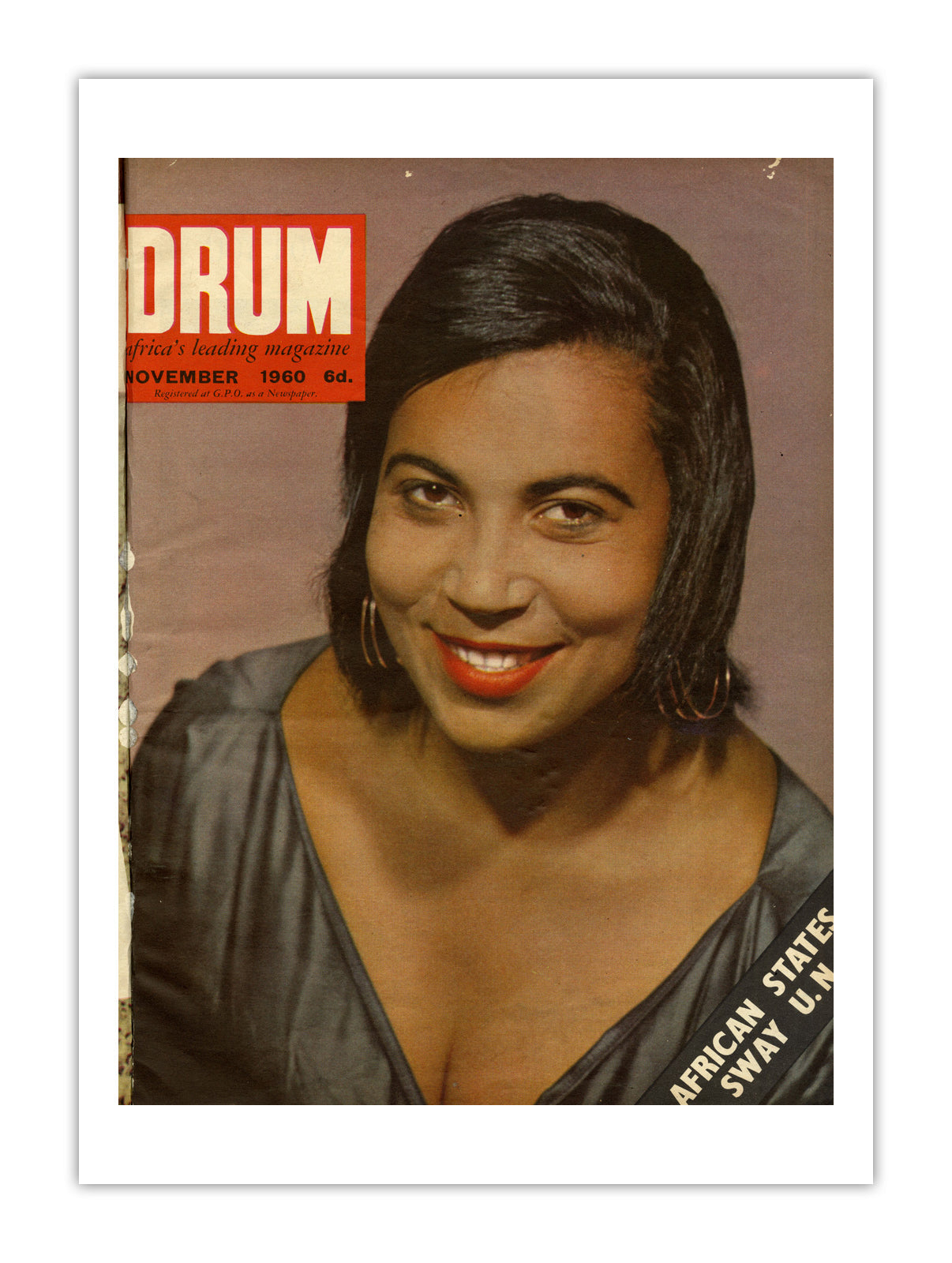 South Africa Drum Magazine cover, November 1960 – archival poster print