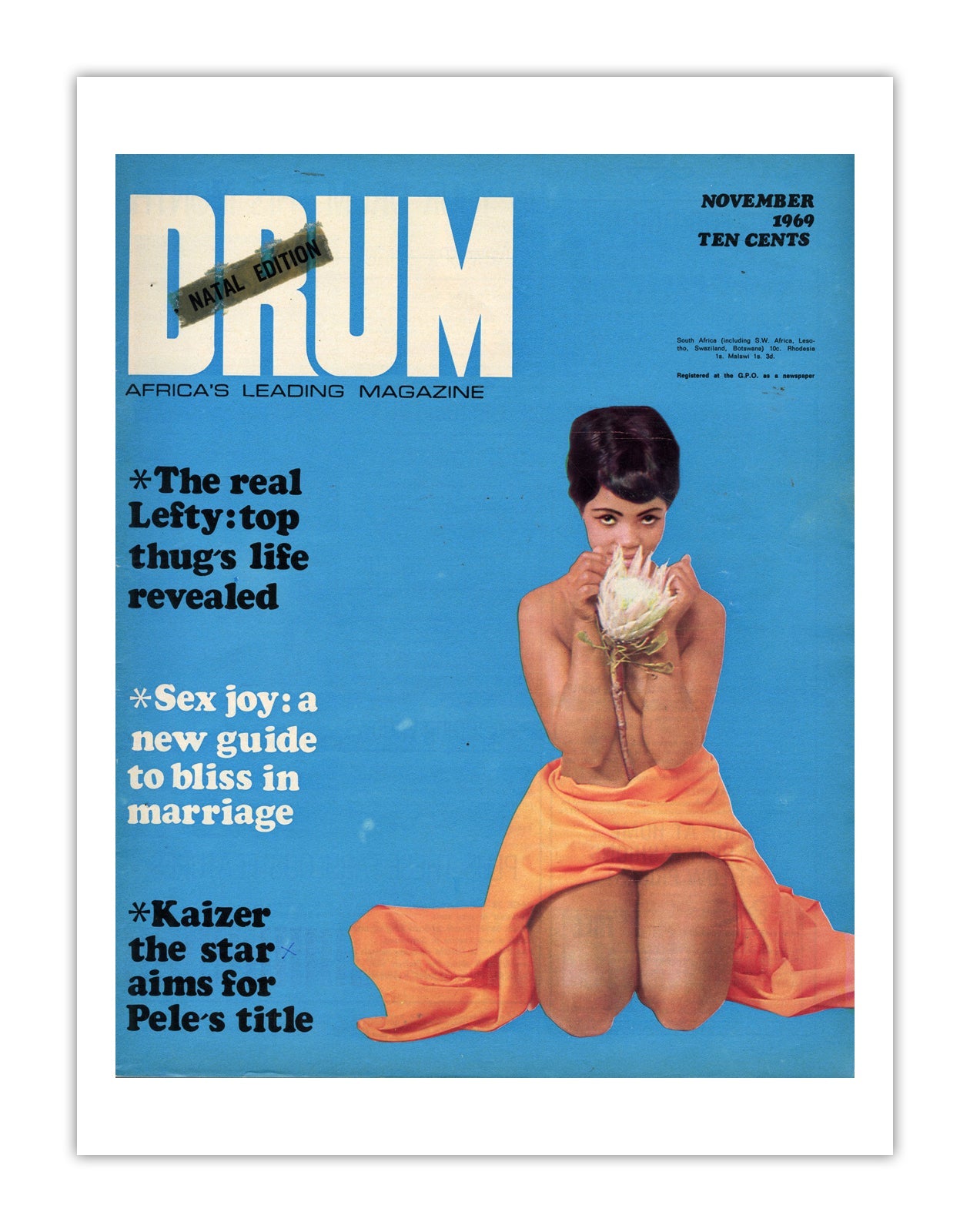 South Africa Drum Magazine cover, November 1969 – archival poster print