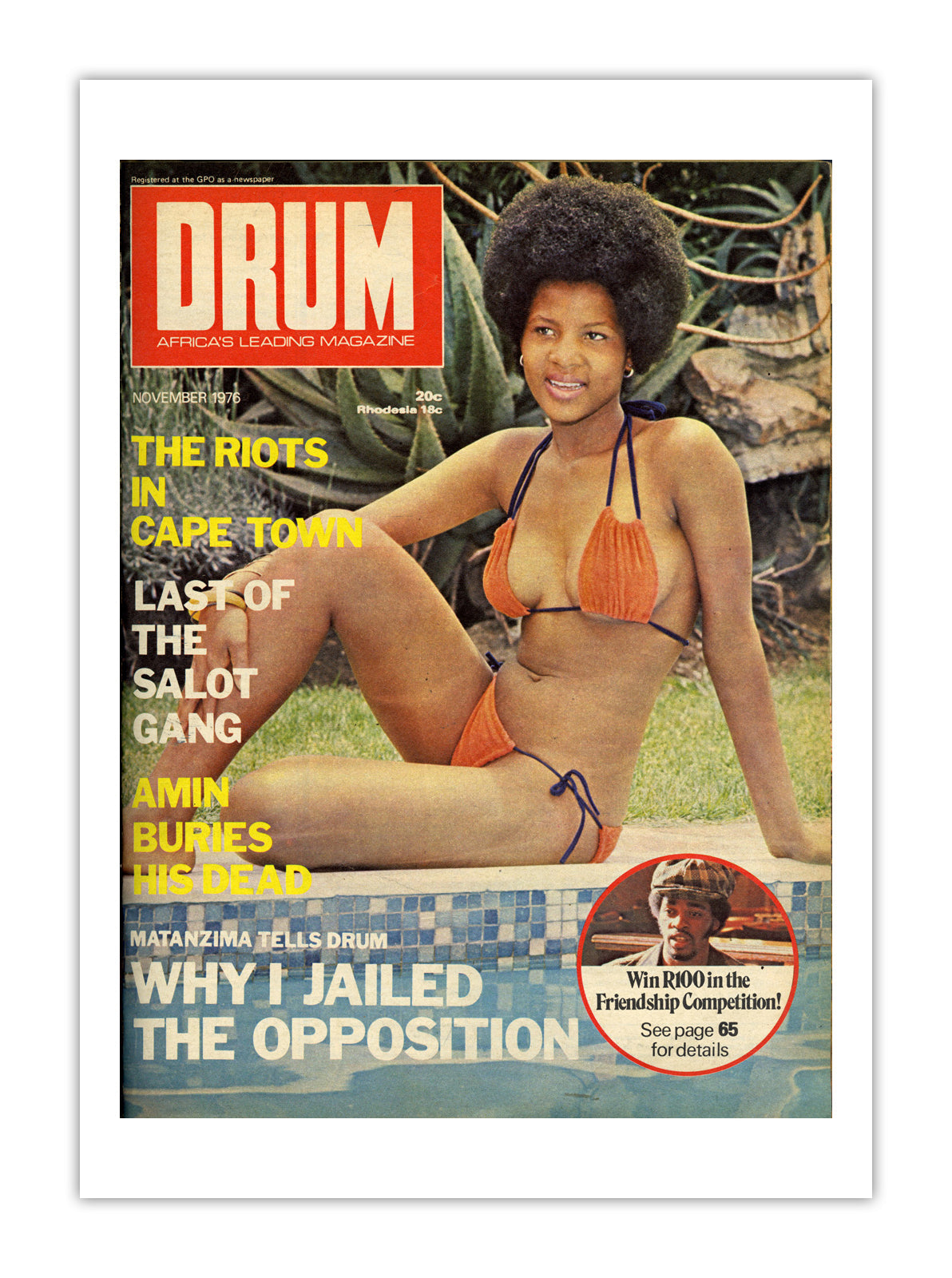 South Africa Drum Magazine cover, November 1976 – archival poster print