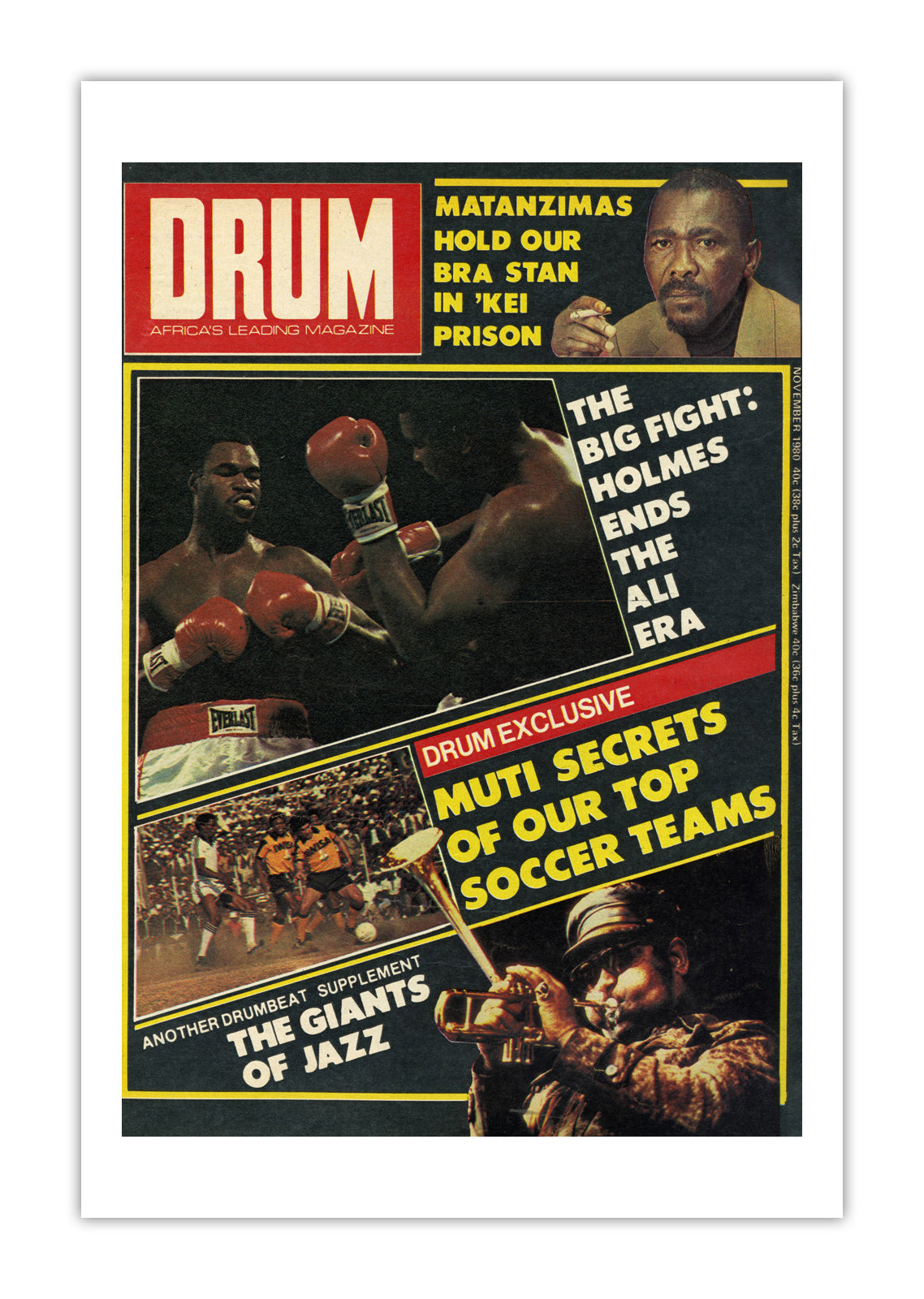 South Africa Drum Magazine cover, November 1980 – archival poster print