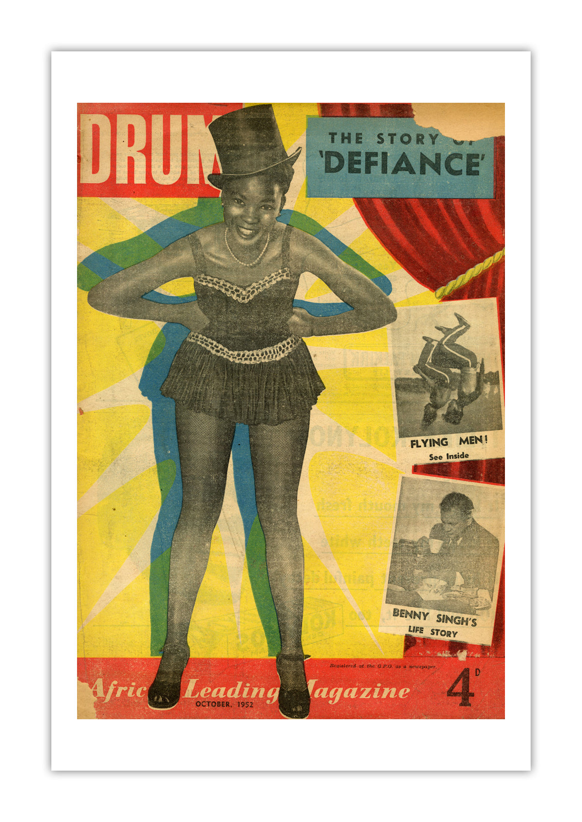 South Africa Drum Magazine cover, October 1952 – archival poster print
