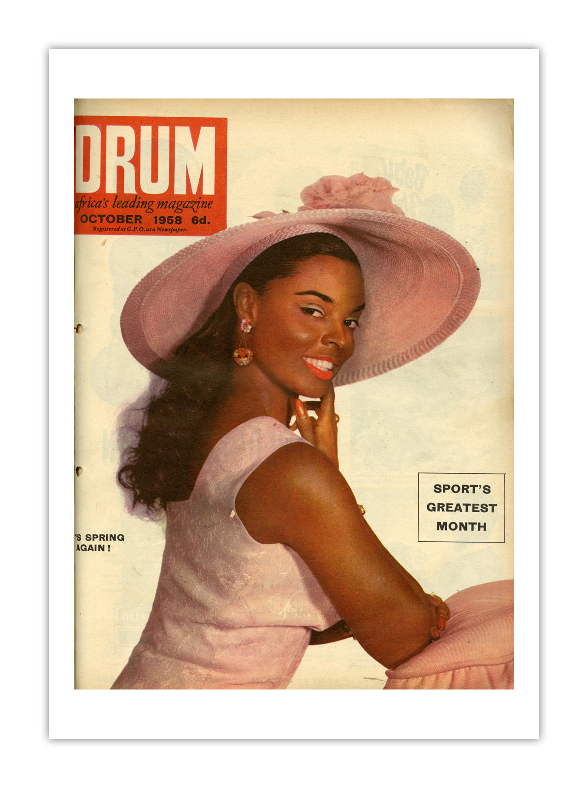South Africa Drum Magazine cover, October 1958 – archival poster print