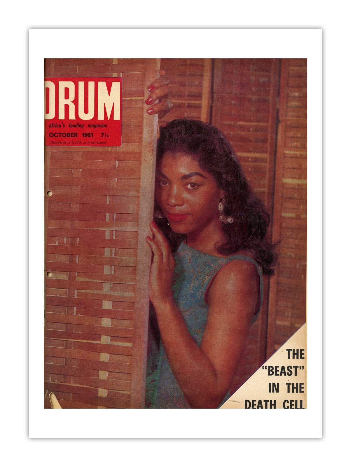 South Africa Drum Magazine cover, October 1961 – archival poster print
