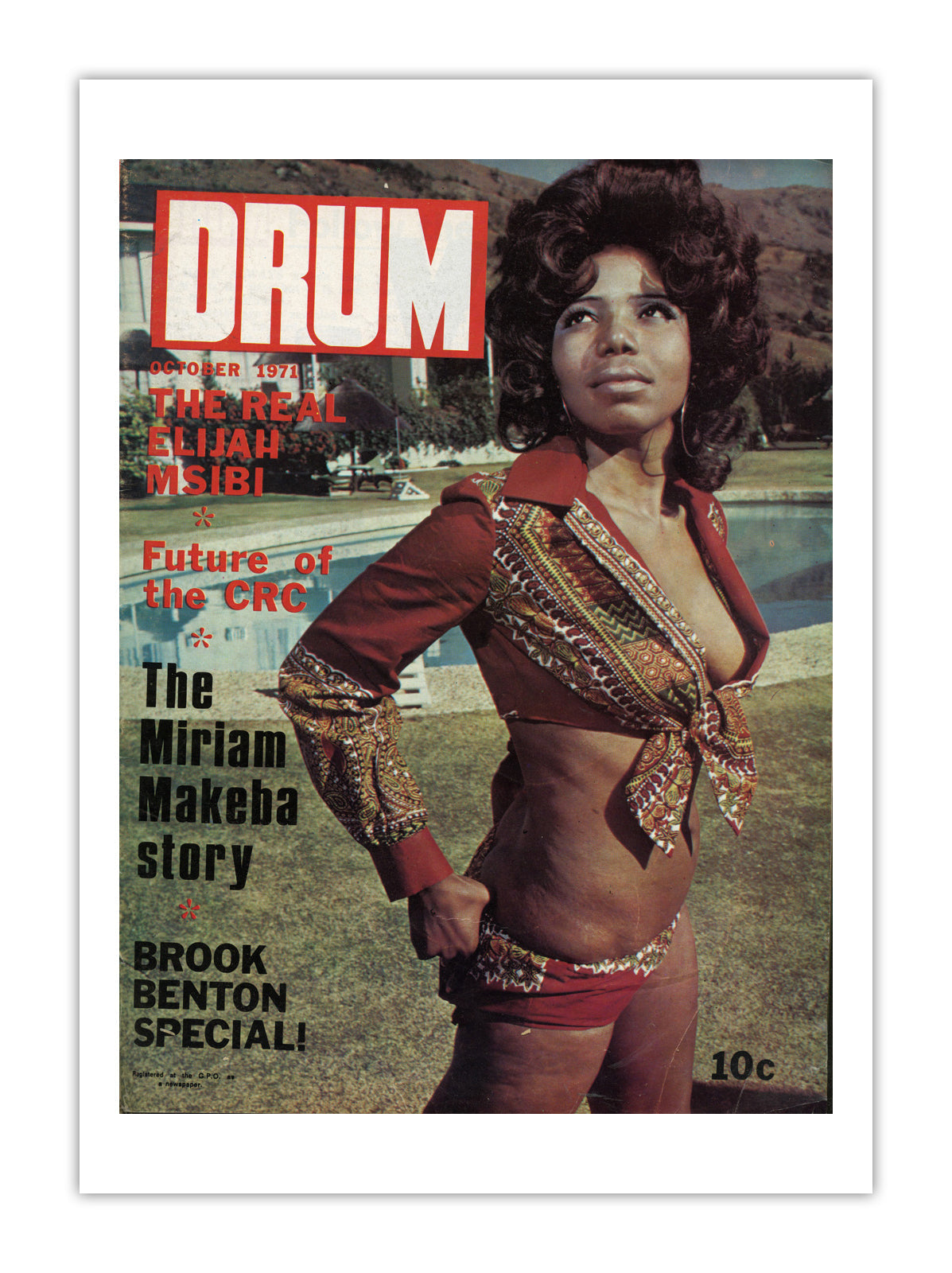 South Africa Drum Magazine cover, October 1971 – archival poster print