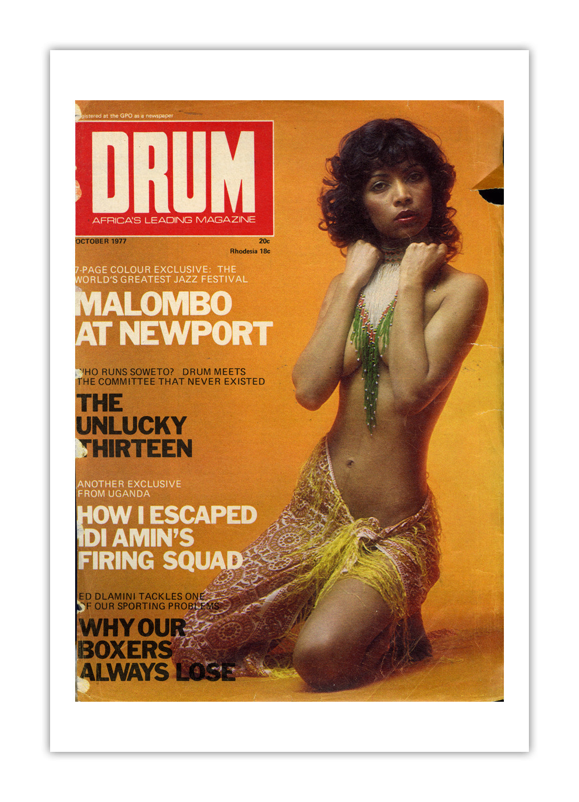 South Africa Drum Magazine cover, October 1977 – archival poster print