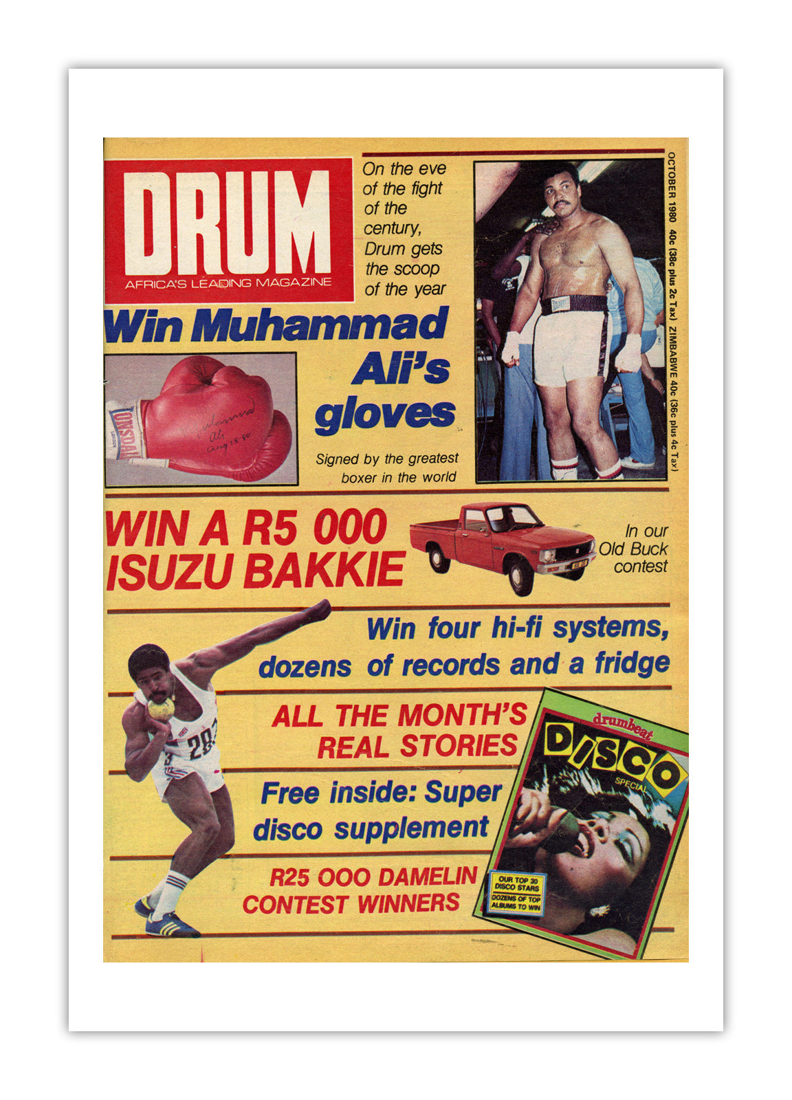 South Africa Drum Magazine cover, October 1980 – archival poster print