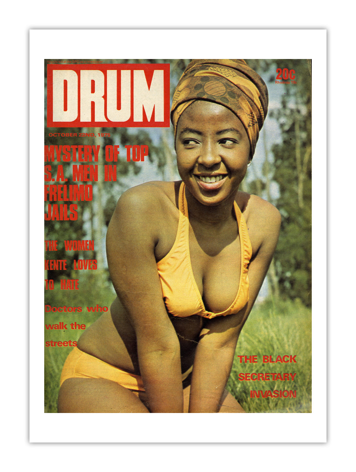 South Africa Drum Magazine cover, October 1975 – archival poster print