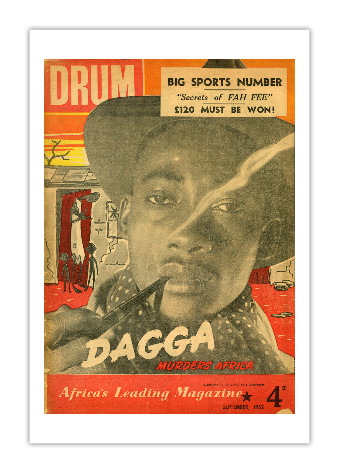 South Africa Drum Magazine cover, September 1952 – archival poster print