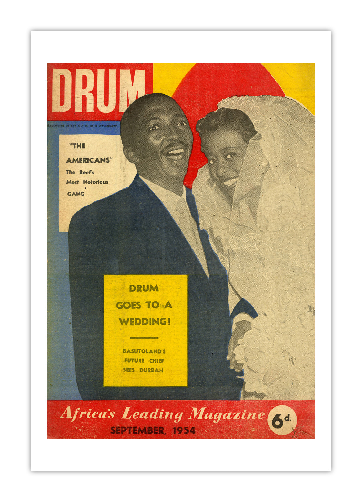 South Africa Drum Magazine cover, September 1954 – archival poster print