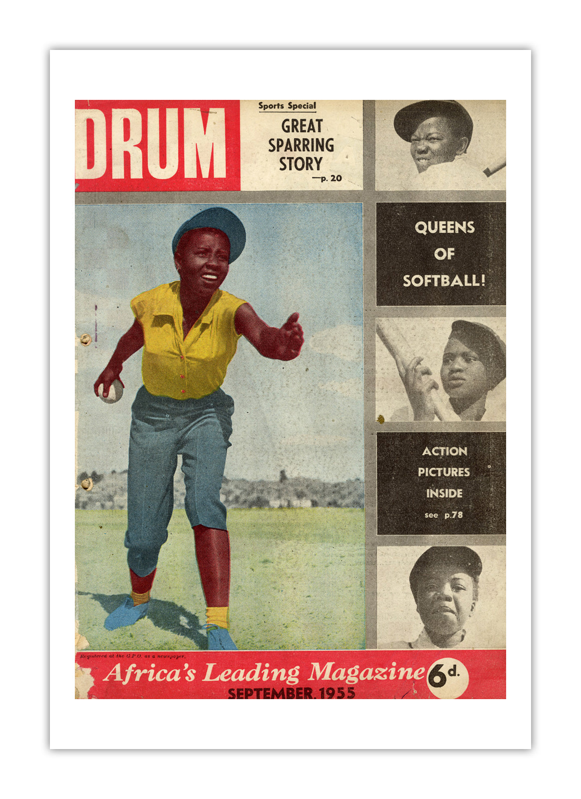 South Africa Drum Magazine cover, September 1955 – archival poster print