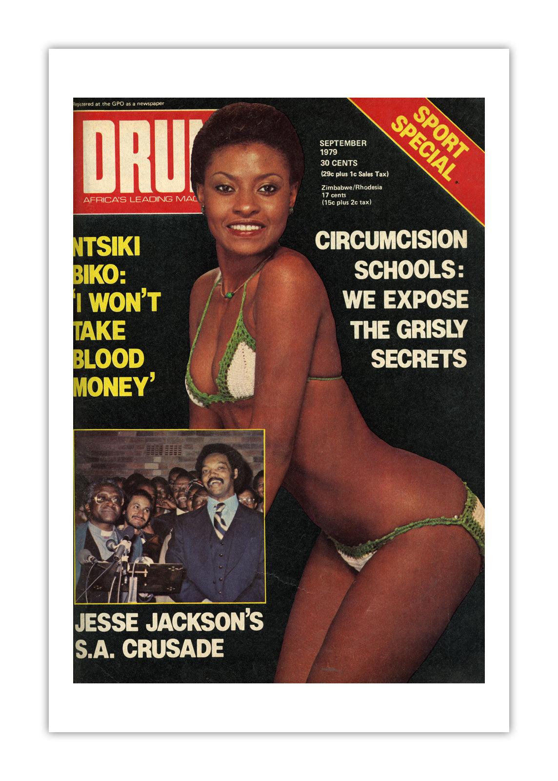 South Africa Drum Magazine cover, September 1979 – archival poster print