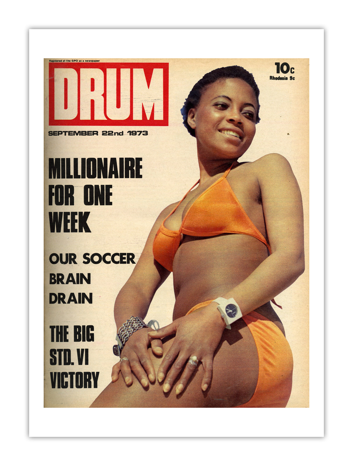 South Africa Drum Magazine cover, September 1973 – archival poster print
