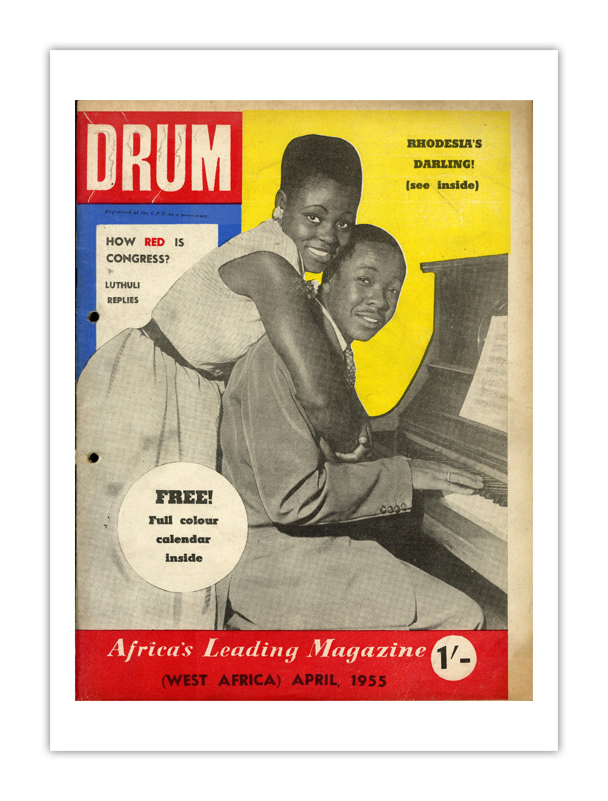 West Africa Drum Magazine cover, April 1955 – archival poster print