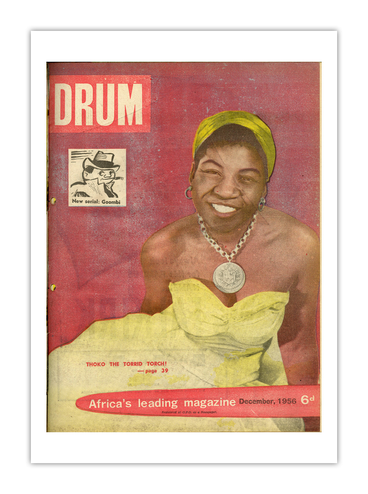 West Africa Drum Magazine cover, December 1956 – archival poster print