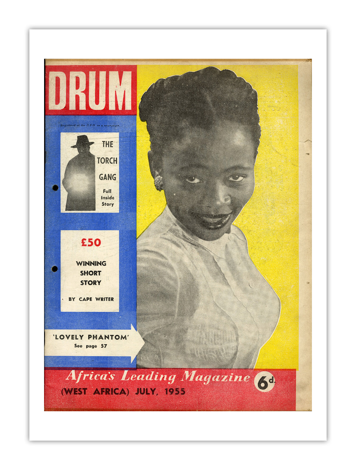 West Africa Drum Magazine cover, July 1955 – archival poster print