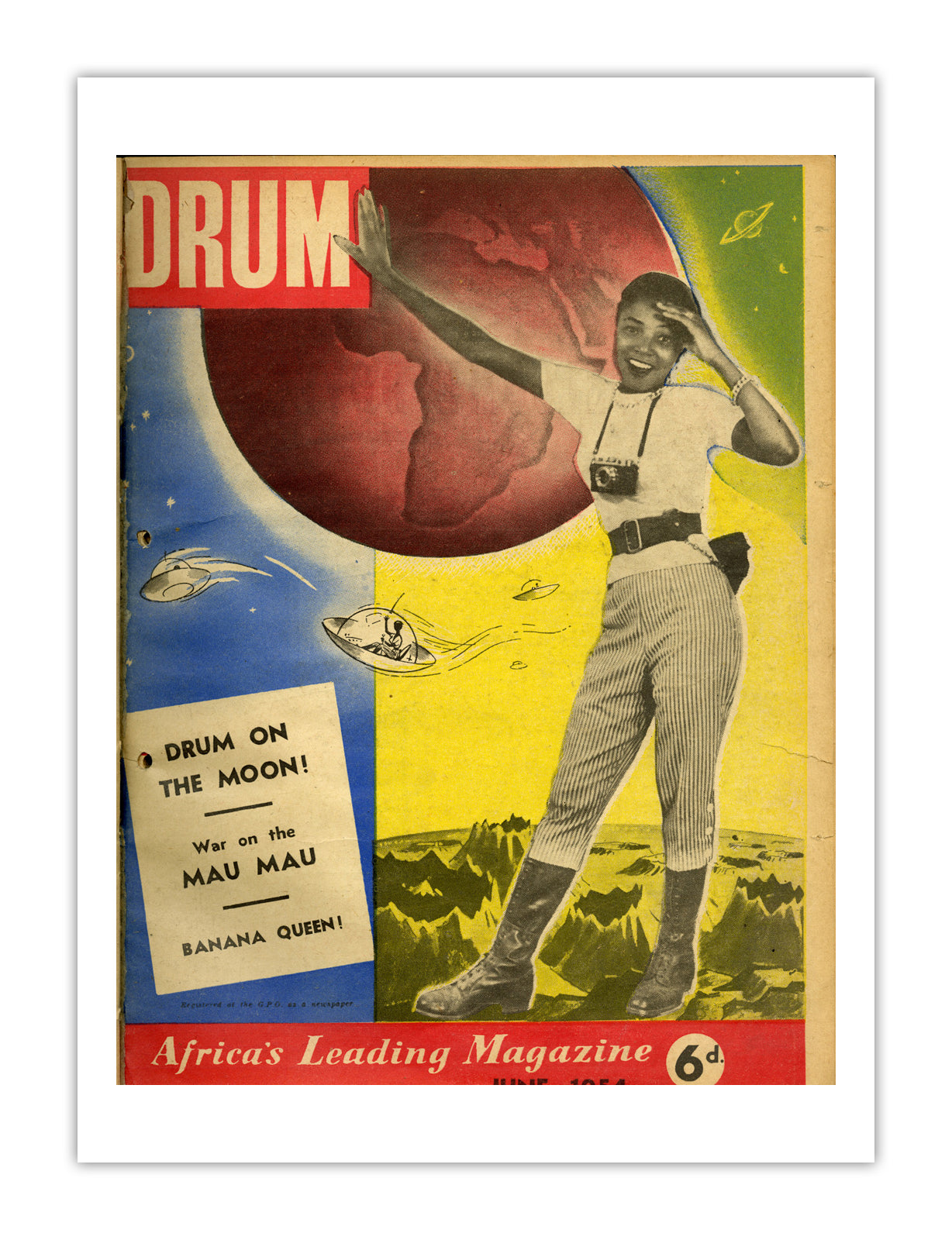West Africa Drum Magazine cover, June 1954 – archival poster print