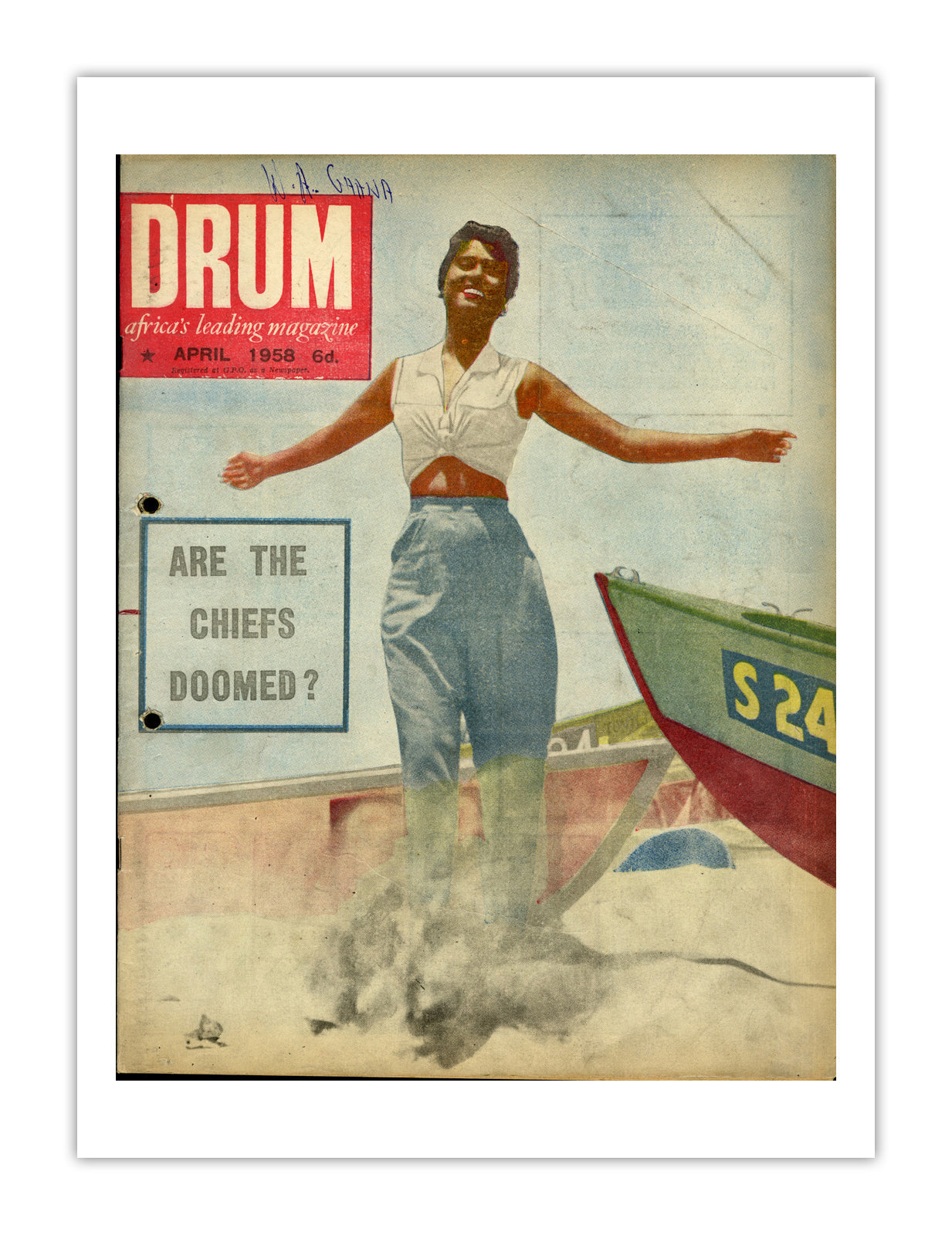 Ghana Drum Magazine cover, April 1958 – archival poster print