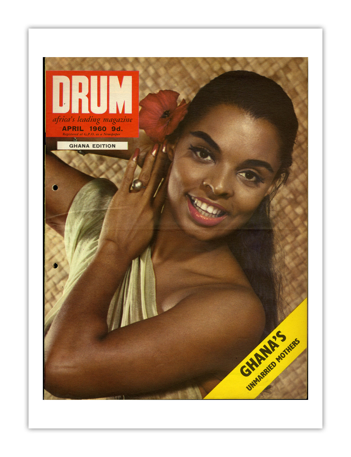 Ghana Drum Magazine cover, April 1960 – archival poster print