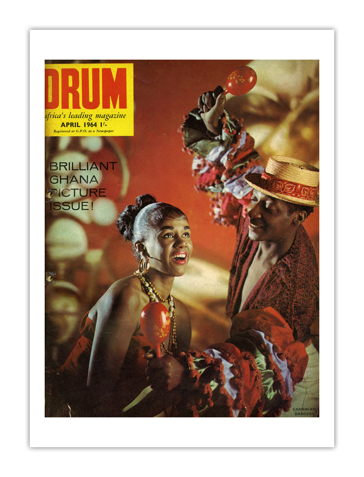 Ghana Drum Magazine cover, April 1964 – archival poster print