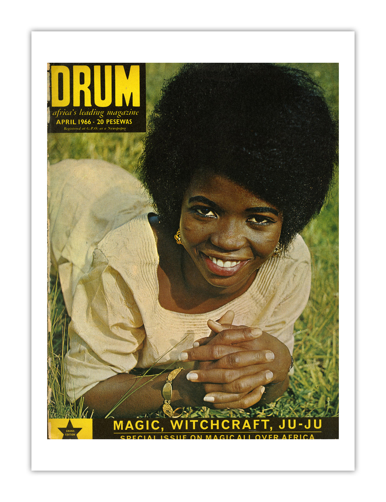 Ghana Drum Magazine cover, April 1966 – archival poster print