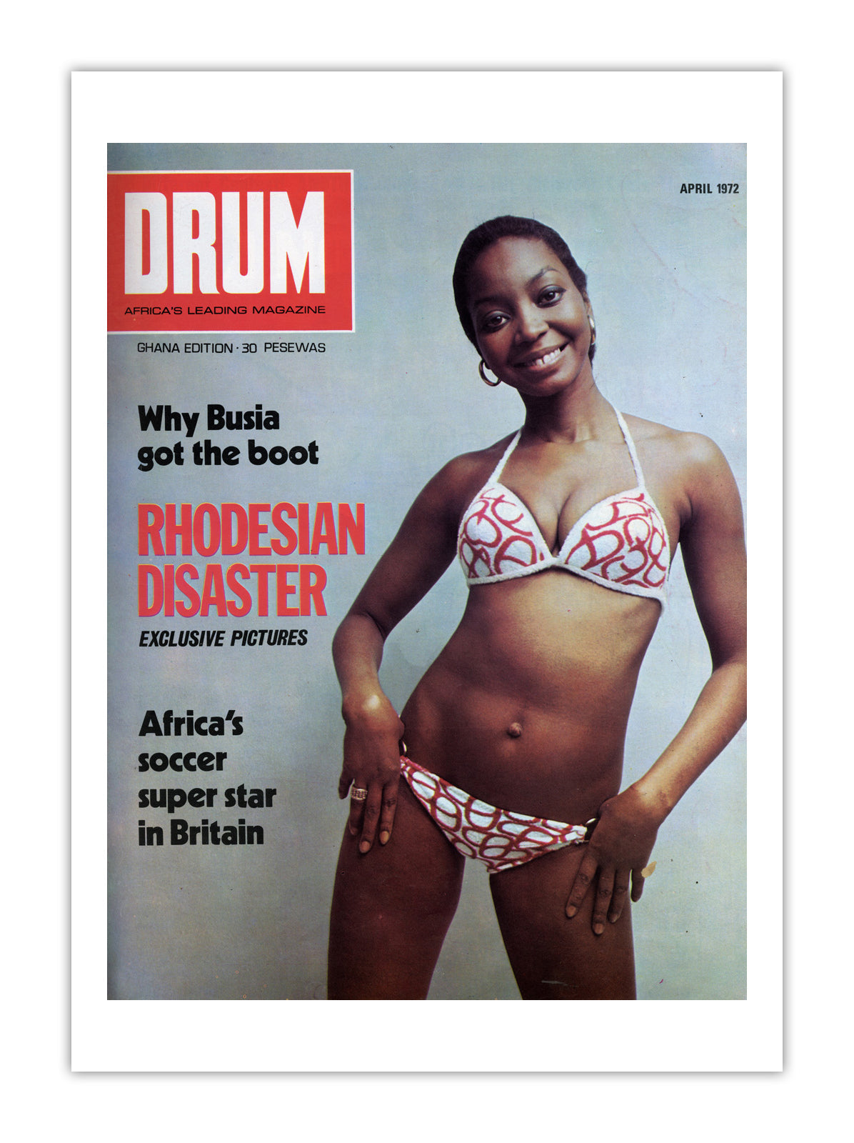 Ghana Drum Magazine cover, April 1972 – archival poster print