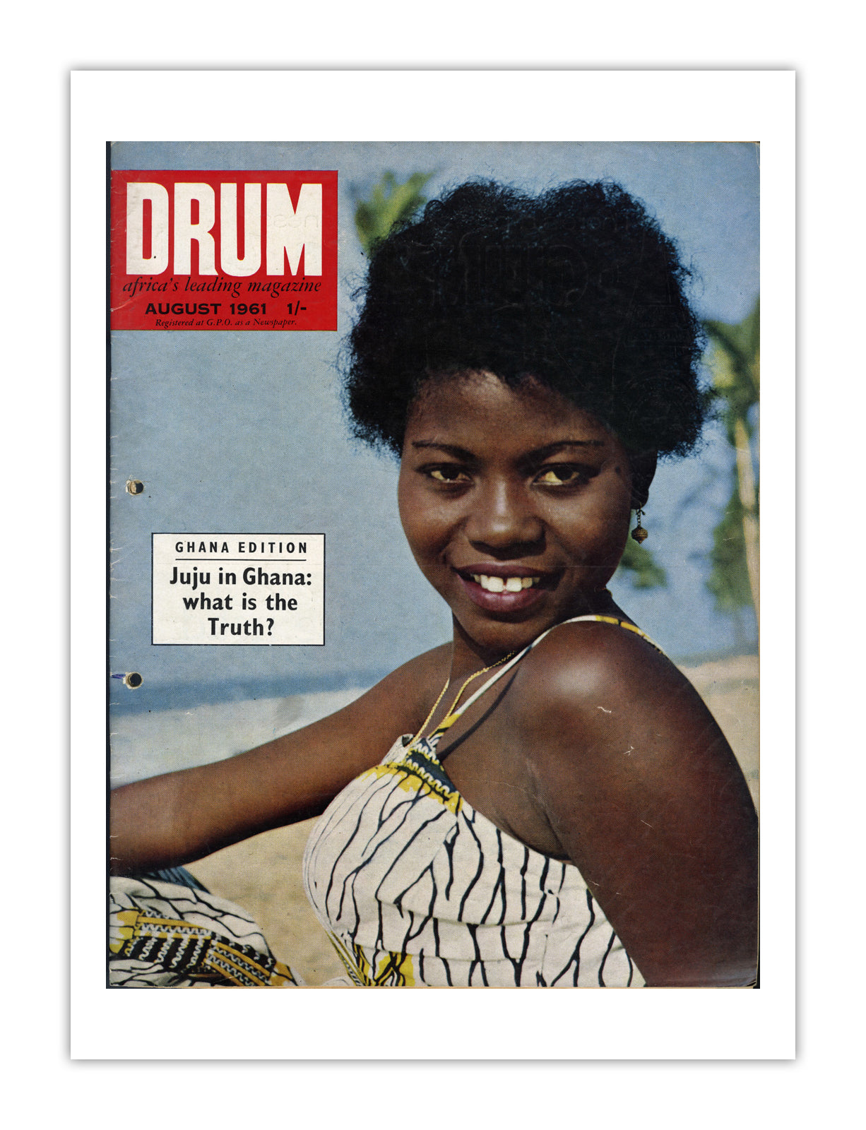 Ghana Drum Magazine cover, August 1961 – archival poster print