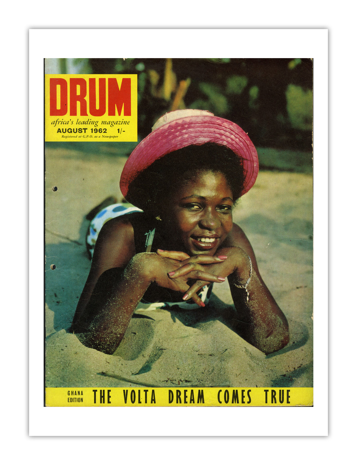 Ghana Drum Magazine cover, August 1962 – archival poster print