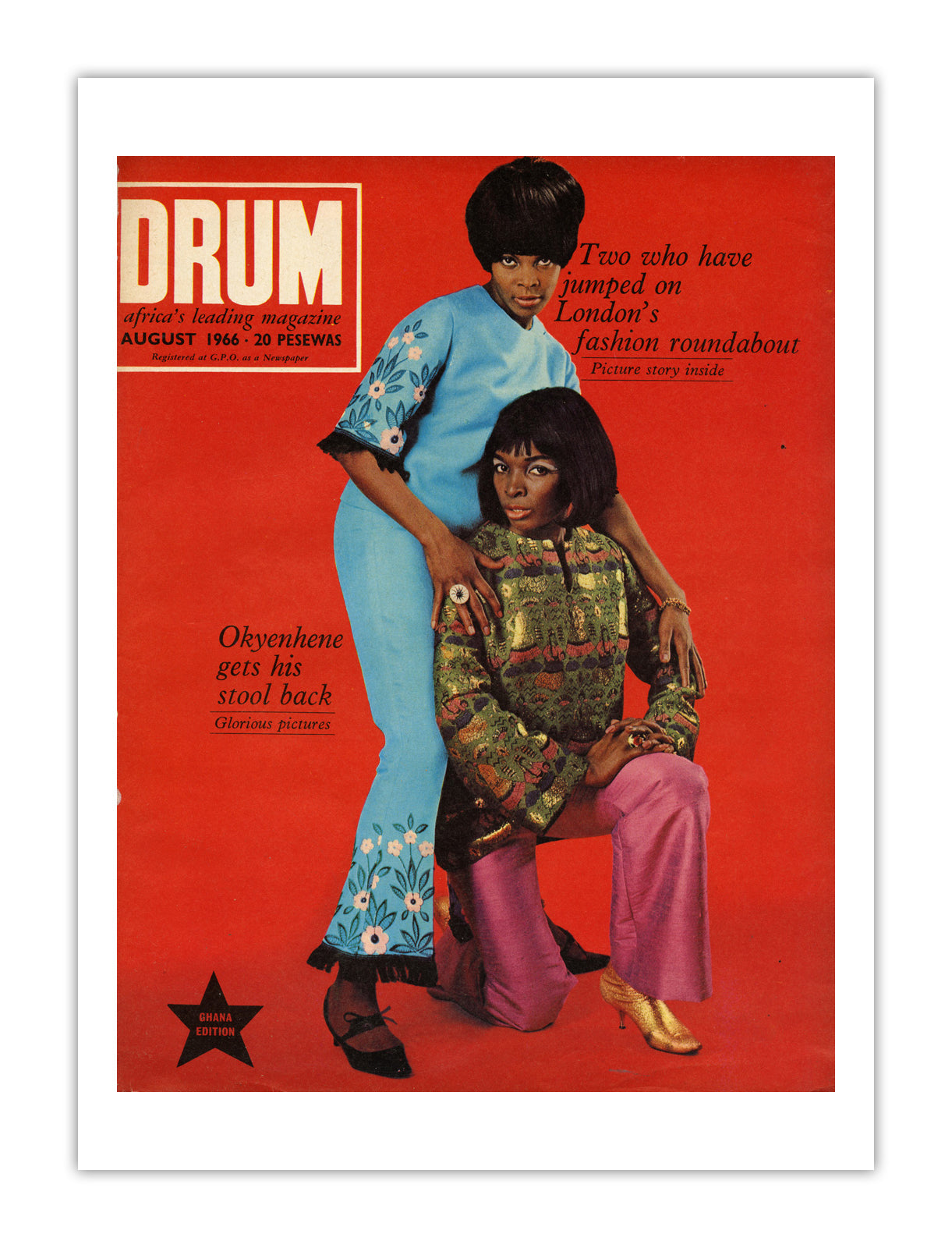 Ghana Drum Magazine cover, August 1966 – archival poster print