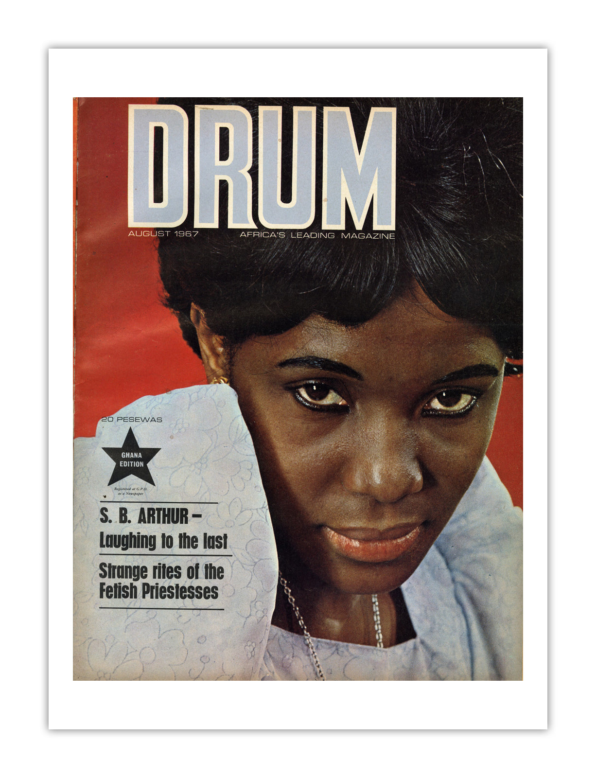 Ghana Drum Magazine cover, August 1967 – archival poster print
