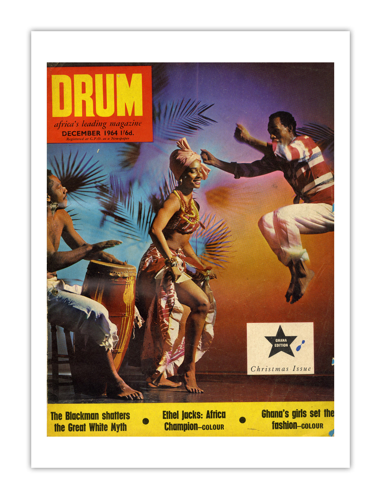 Ghana Drum Magazine cover, December 1964 – archival poster print