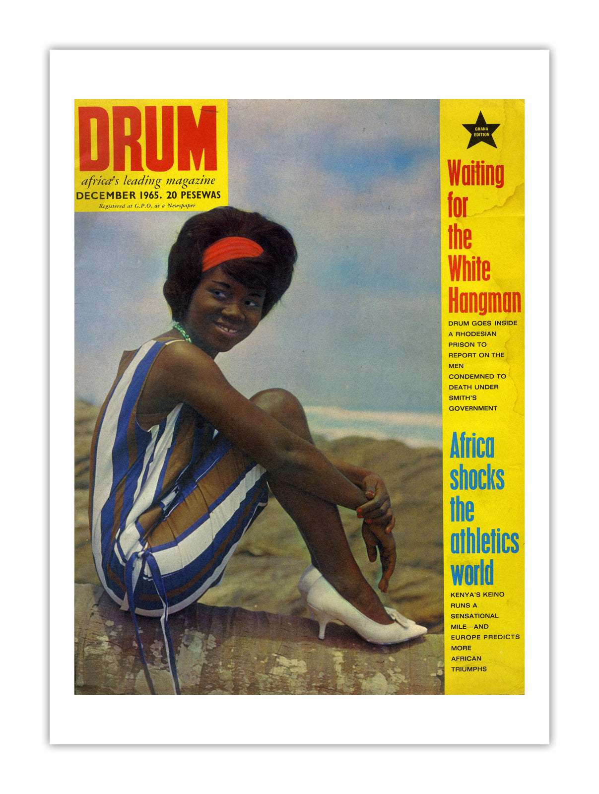 Ghana Drum Magazine cover, December 1965 – archival poster print
