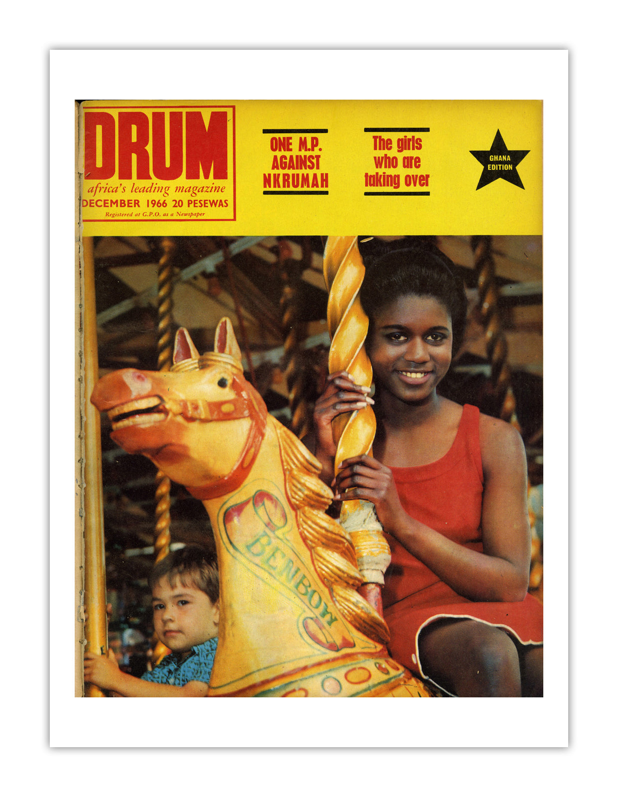 Ghana Drum Magazine cover, December 1966 – archival poster print