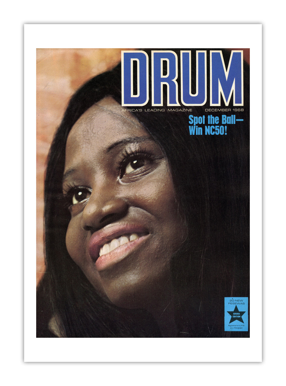 Ghana Drum Magazine cover, December 1968 – archival poster print