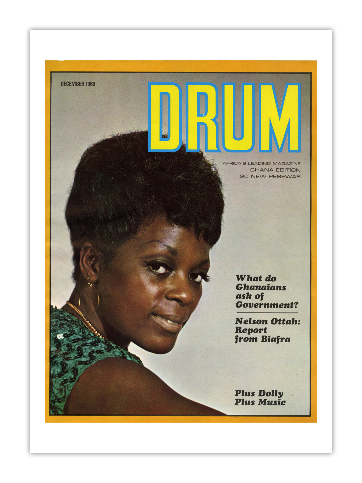 Ghana Drum Magazine cover, December 1969 – archival poster print