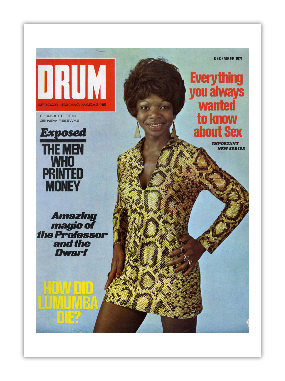 Ghana Drum Magazine cover, December 1971 – archival poster print
