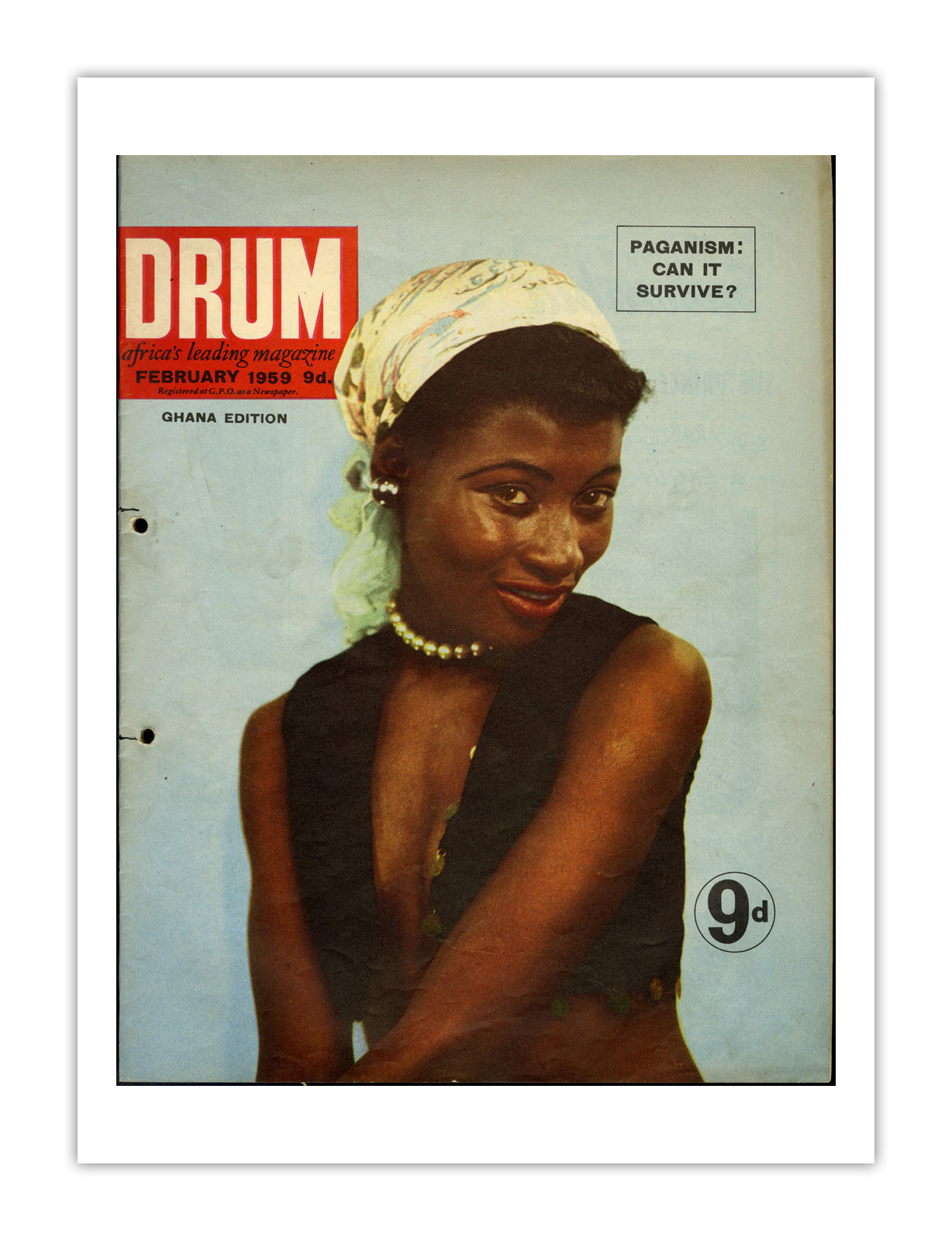 Ghana Drum Magazine cover, February 1959 – archival poster print
