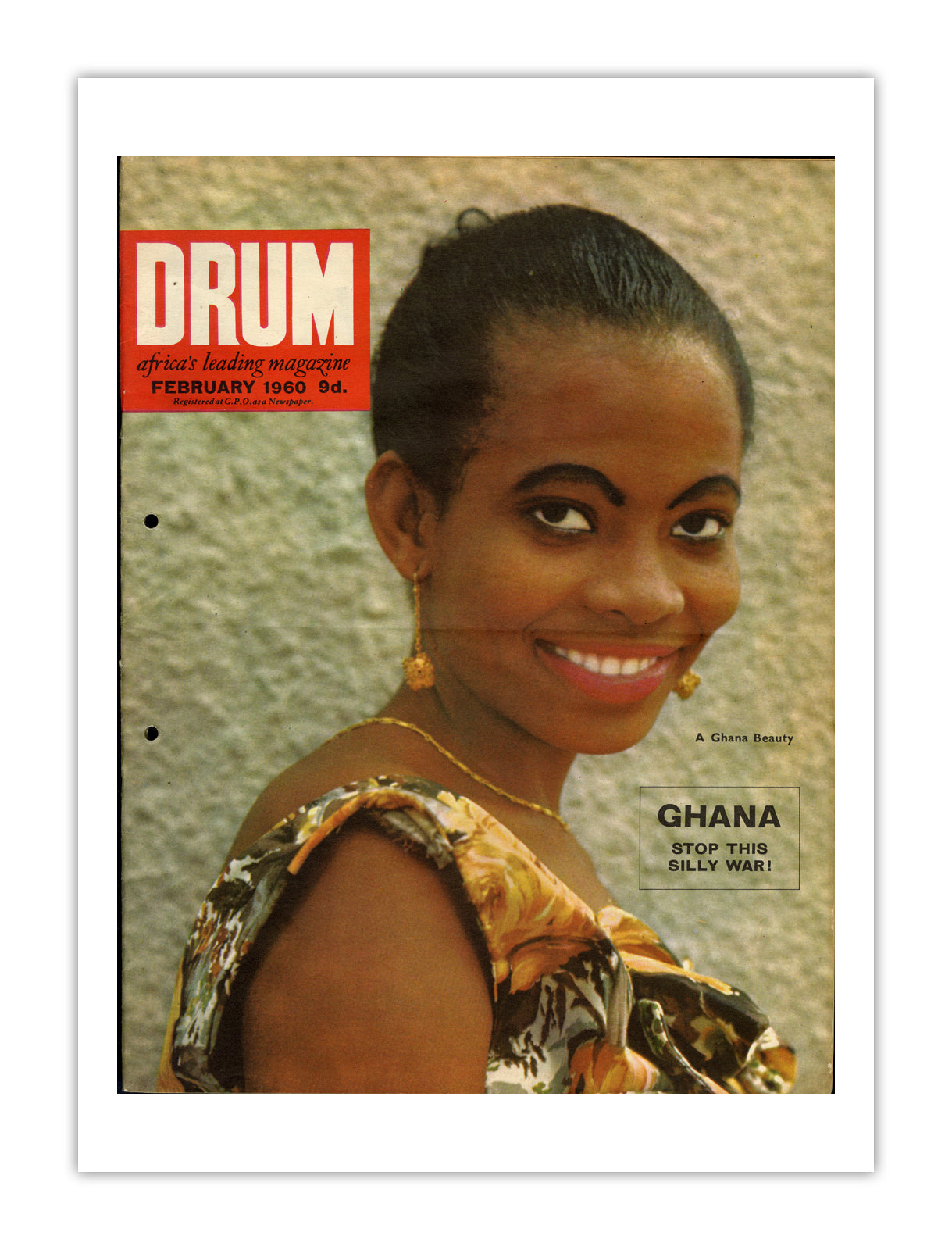 Ghana Drum Magazine cover, February 1960 – archival poster print