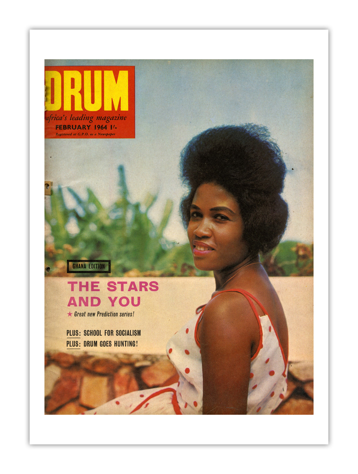 Ghana Drum Magazine cover, February 1964 – archival poster print