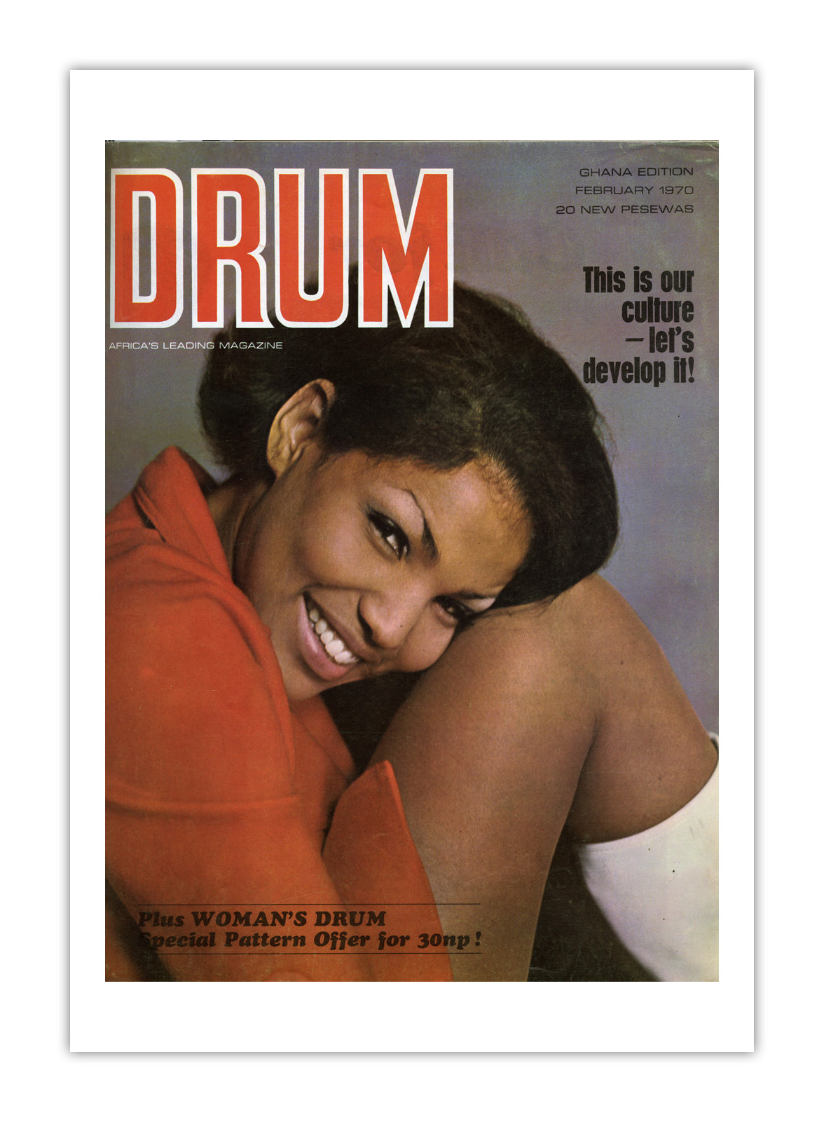Ghana Drum Magazine cover, February 1970 – archival poster print