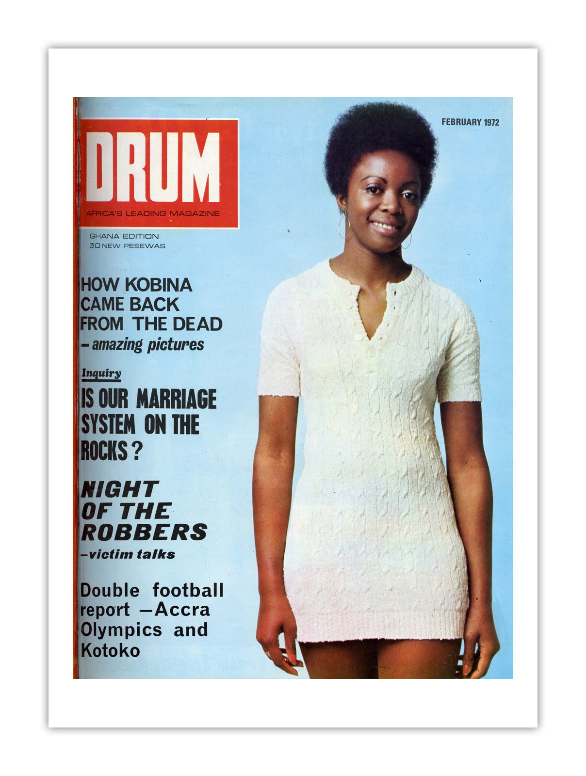 Ghana Drum Magazine cover, February 1972 – archival poster print