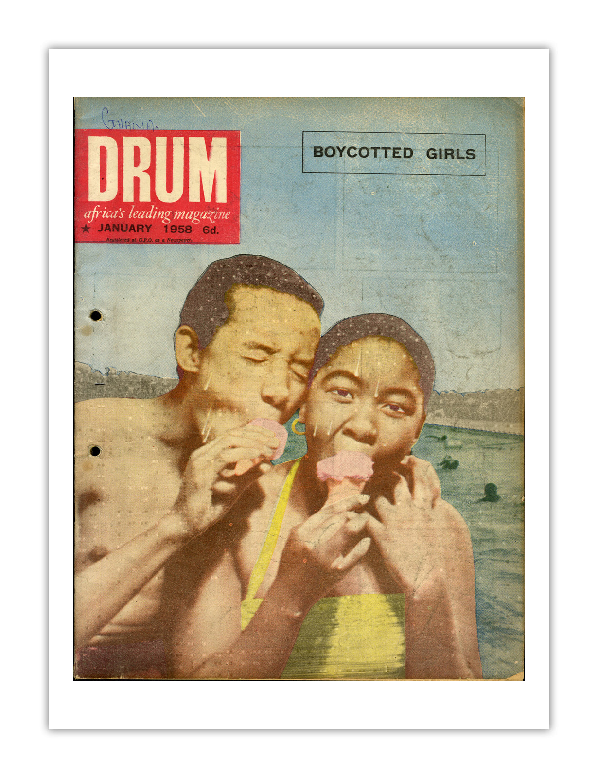 Ghana Drum Magazine cover, January 1958 – archival poster print