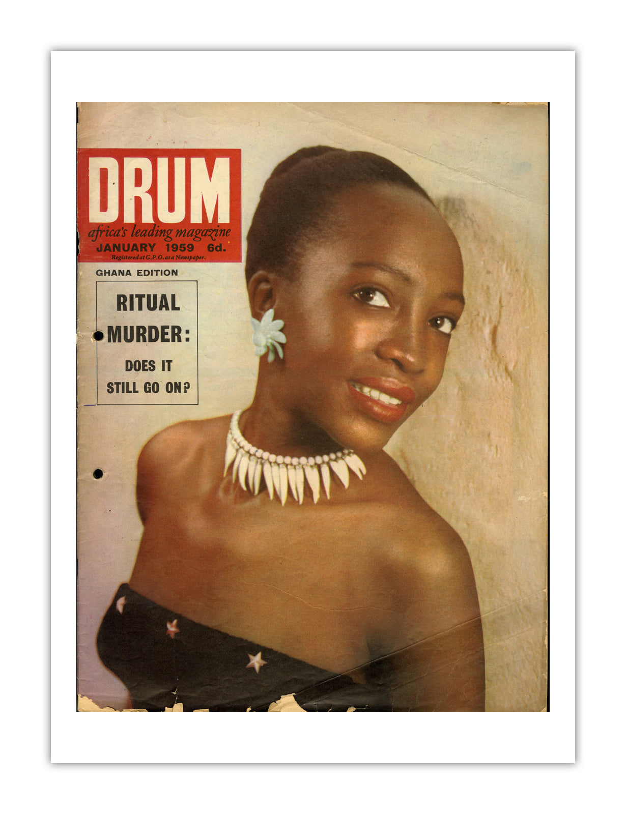 Ghana Drum Magazine cover, January 1959 – archival poster print