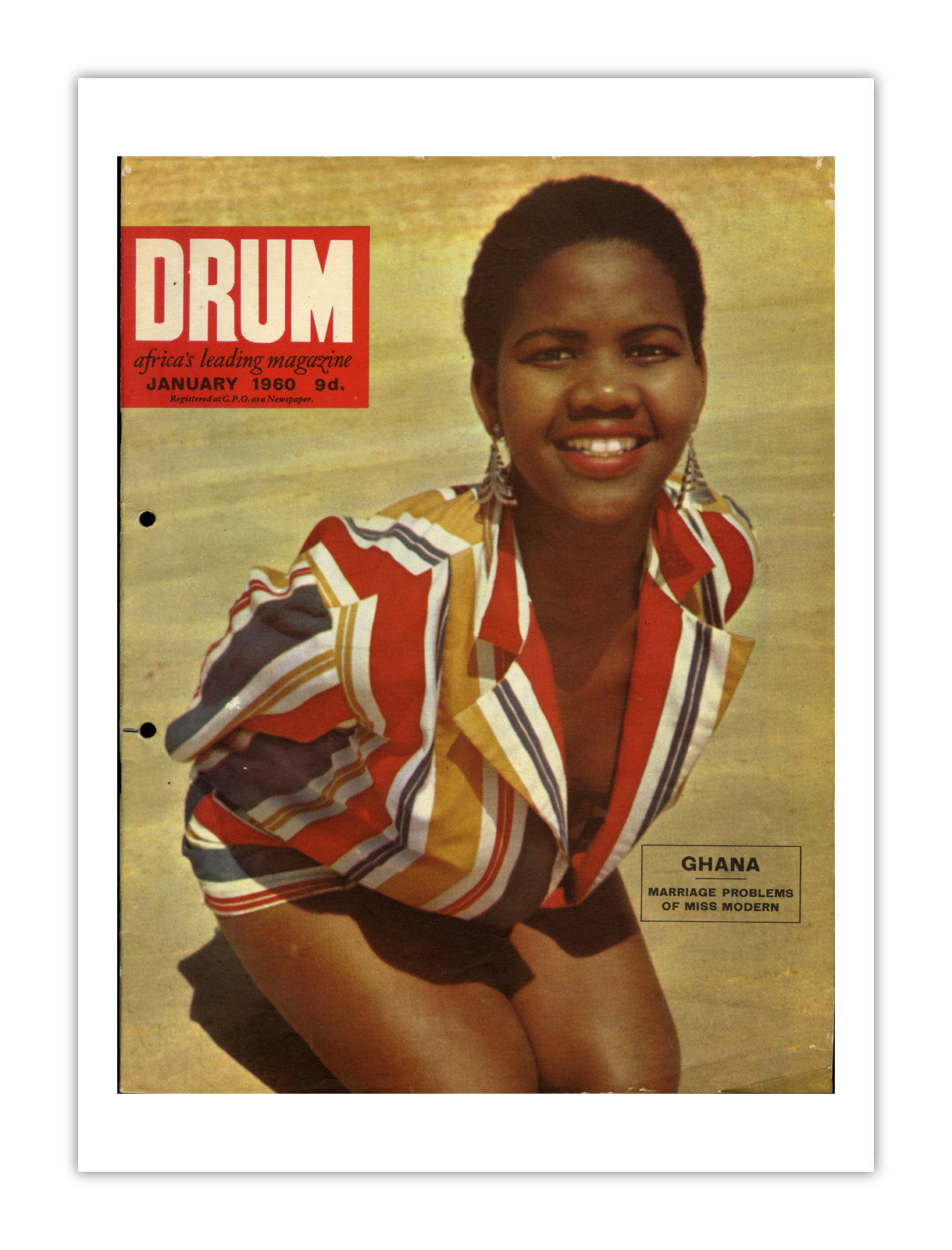 Ghana Drum Magazine cover, January 1960 – archival poster print