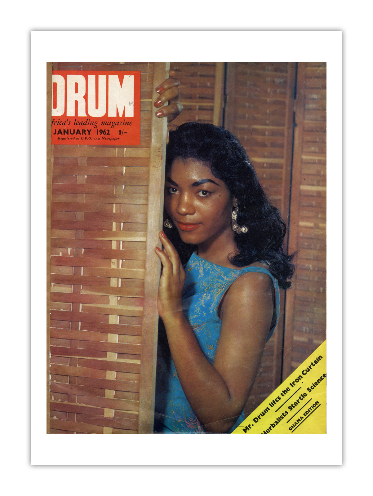 Ghana Drum Magazine cover, January 1962 – archival poster print