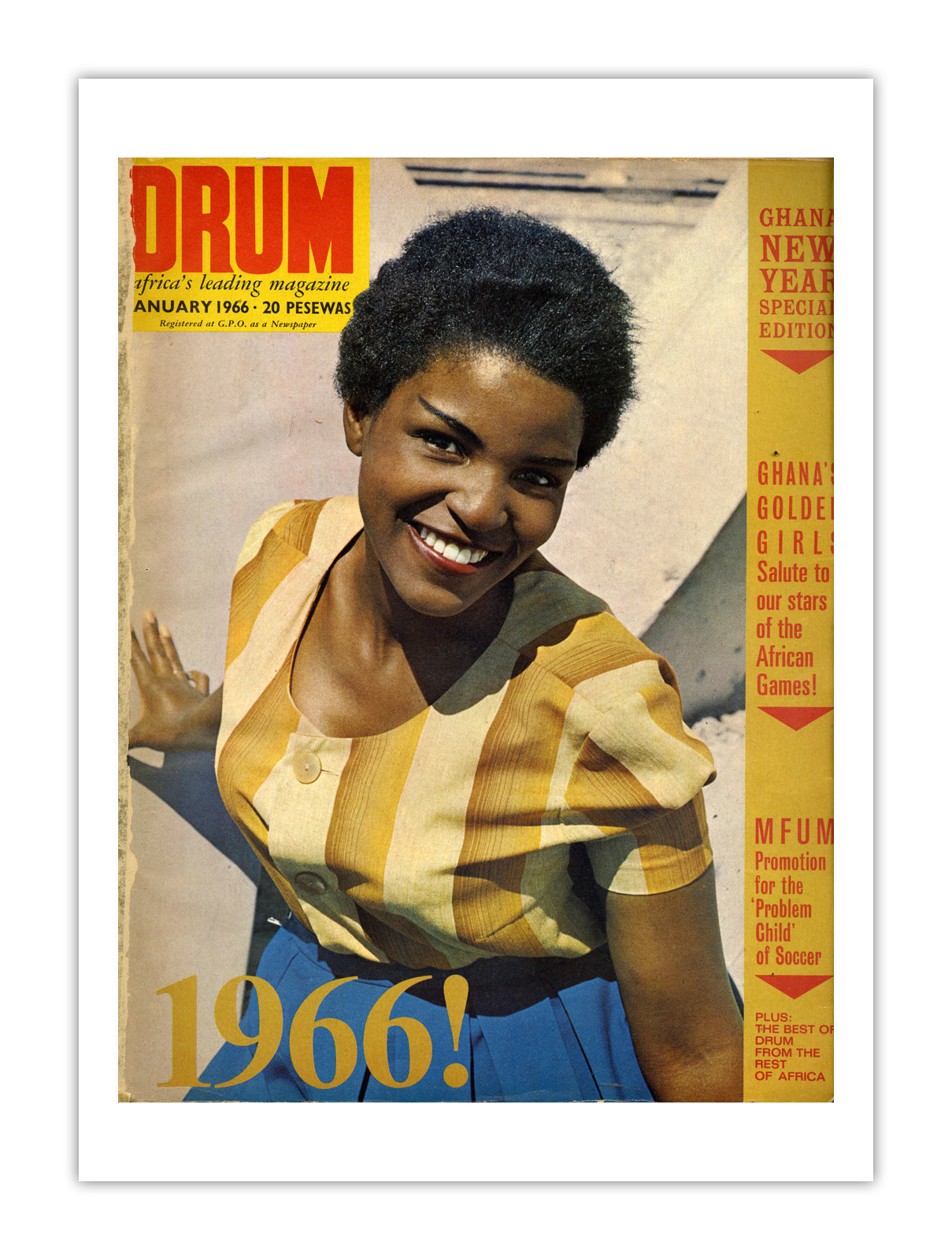 Ghana Drum Magazine cover, January 1966 – archival poster print