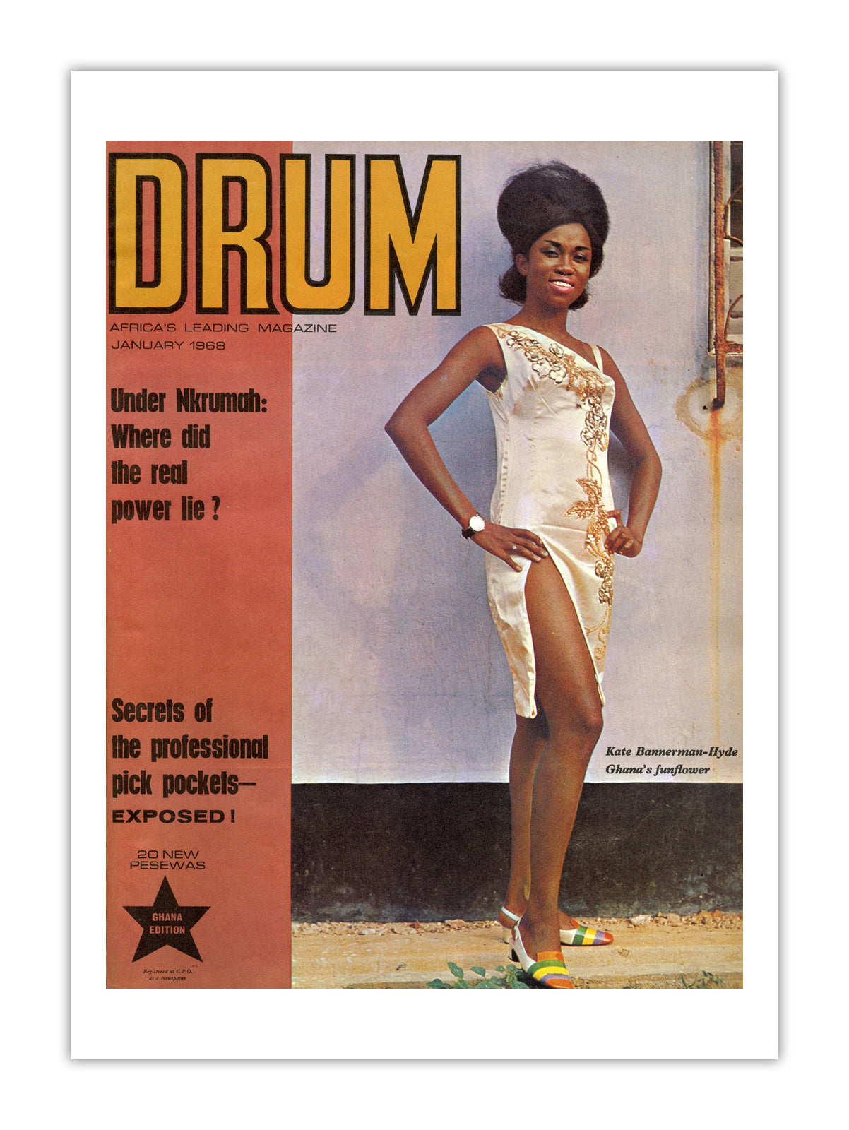 Ghana Drum Magazine cover, January 1968 – archival poster print