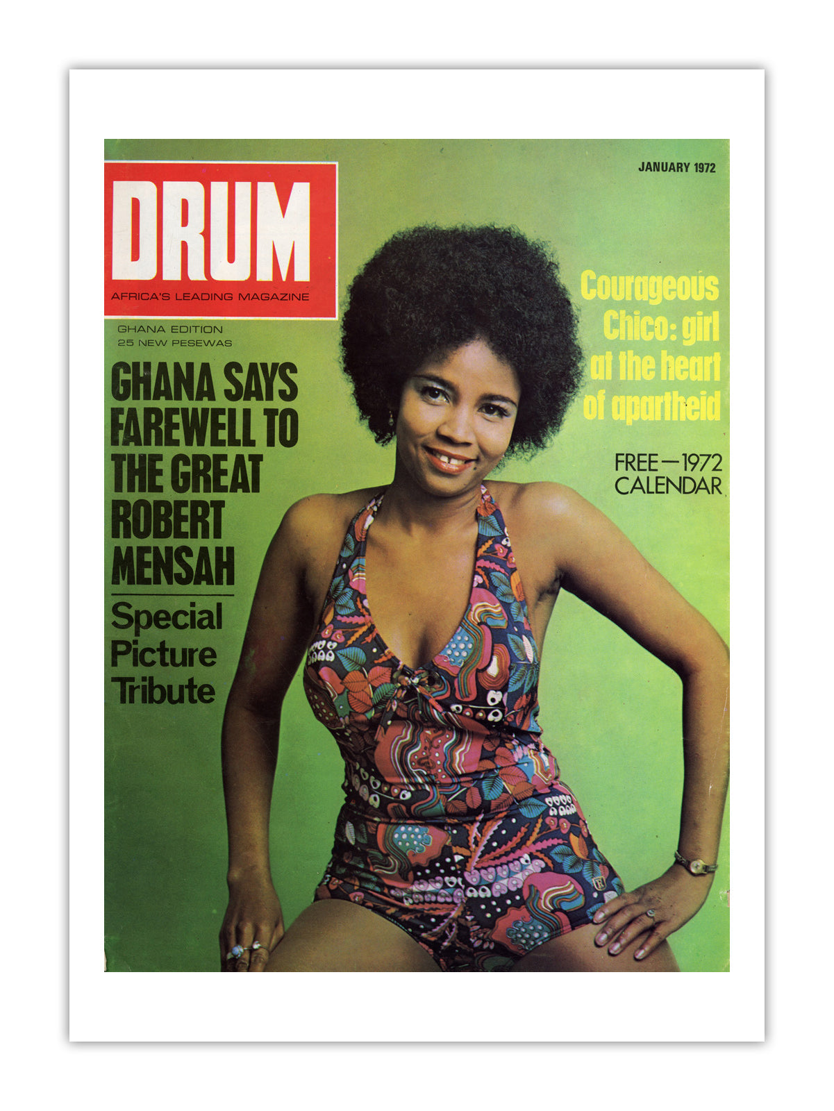 Ghana Drum Magazine cover, January 1972 – archival poster print