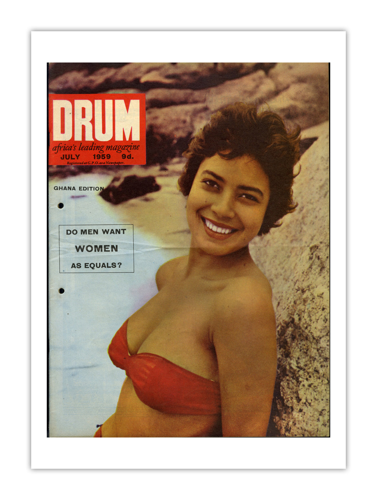 Ghana Drum Magazine cover, July 1959 – archival poster print